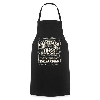 60. Geburtstag 1966 Oldtimer Geschenk Retro - Kochschürze - Schwarz - Vorne - AI Model Male 185 dark (185cm)