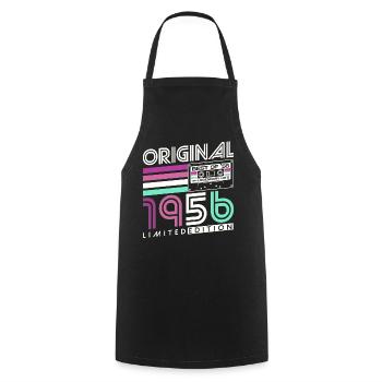 70e anniversaire 1956 Vintage Born Retro - Tablier de cuisine - noir - Devant - AI Model Male 185 dark (185cm)