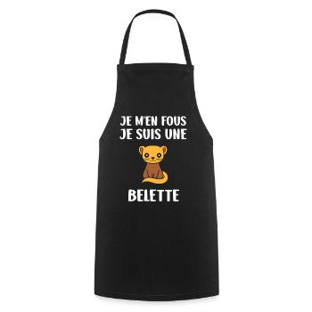 Belette Attitude Je M'en Fous - Tablier de cuisine - noir - Devant - AI Model Male 185 dark (185cm)
