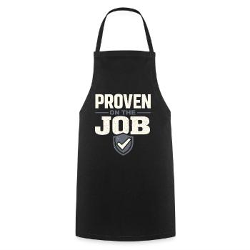 workers who are trained as welders and - Cooking Apron - black - Front - AI Model Male 185 dark (185cm)