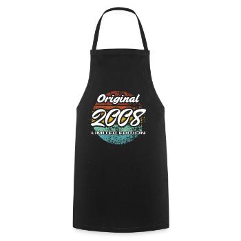 18th Birthday 2008 Boys and Girls Gift - Cooking Apron - black - Front - AI Model Male 185 dark (185cm)