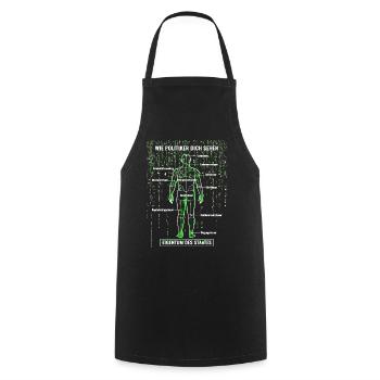 System error taxpayer - matrix dismantling plan - Cooking Apron - black - Front - AI Model Male 185 dark (185cm)