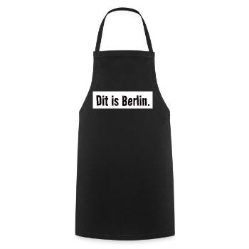 This is Berlin. Urban. City. capital. Verdict - Cooking Apron - black - Front - AI Model Male 185 dark (185cm)