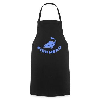 fish head - Cooking Apron - black - Front - AI Model Male 185 dark (185cm)