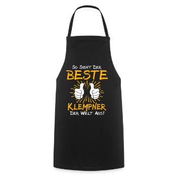 Idée cadeau plombier - Tablier de cuisine - noir - Devant - AI Model Male 185 dark (185cm)