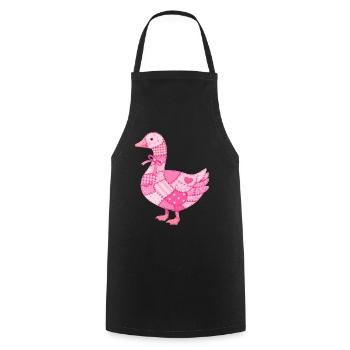 Patchwork Duck Pink - Cooking Apron - black - Front - AI Model Male 185 dark (185cm)