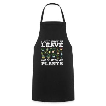 Be With My Plants Plant Lover Succulent - Cooking Apron - black - Front - AI Model Male 185 dark (185cm)