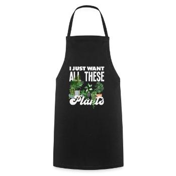 Plant lovers want all these plants - Cooking Apron - black - Front - AI Model Male 185 dark (185cm)