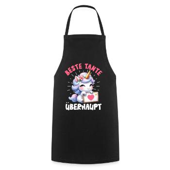 Offspring BEST AUNT EVER Funny - Cooking Apron - black - Front - AI Model Male 185 dark (185cm)