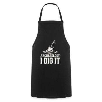 Archaeology I Dig It Tee - Cooking Apron - black - Front - AI Model Male 185 dark (185cm)