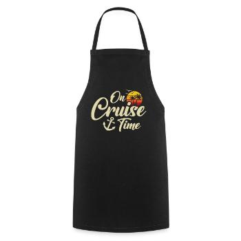 Summer Vacation On Cruise Time Cruising Trip - Cooking Apron - black - Front - AI Model Male 185 dark (185cm)