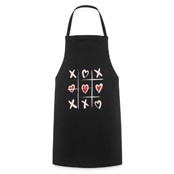 Heart Tic Tac Toe Love Illustration - Cooking Apron - black - Front - AI Model Male 185 dark (185cm)