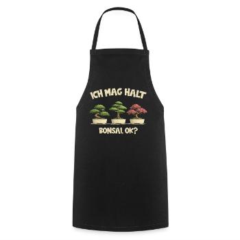 Bonsai Plants - Cooking Apron - black - Front - AI Model Male 185 dark (185cm)