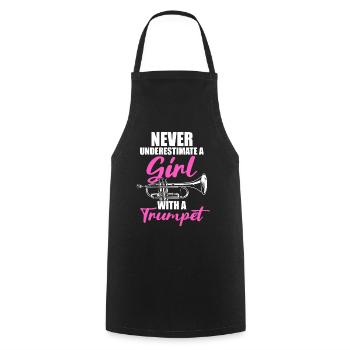 Une fille avec un trompettiste - Tablier de cuisine - noir - Devant - AI Model Male 185 dark (185cm)