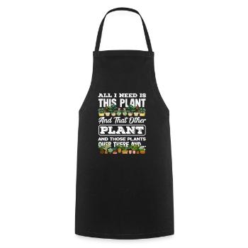 L’amoureux des plantes a besoin de plus de plantes plus drôles - Tablier de cuisine - noir - Devant - AI Model Male 185 dark (185cm)
