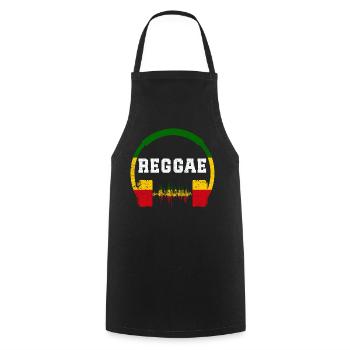 Reggae Headphones Wave Design - Cooking Apron - black - Front - AI Model Male 185 dark (185cm)