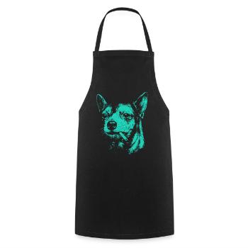 Chihuahua fumant un chien drôle mème humour Chi - Tablier de cuisine - noir - Devant - AI Model Male 185 dark (185cm)