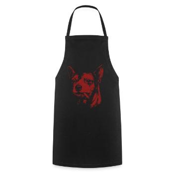 Chihuahua Smoking Funny Dog Humor Meme - Cooking Apron - black - Front - AI Model Male 185 dark (185cm)