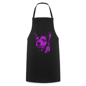 Chihuahua Smoking Funny Dog Humor Meme - Cooking Apron - black - Front - AI Model Male 185 dark (185cm)