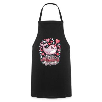 Tu es Narwhaly Génial, jeu de mots mignon sur Narwhal - Tablier de cuisine - noir - Devant - AI Model Male 185 dark (185cm)