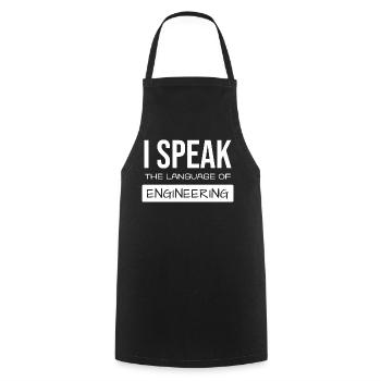 Je parle des glyphes d’ingénierie - Tablier de cuisine - noir - Devant - AI Model Male 185 dark (185cm)