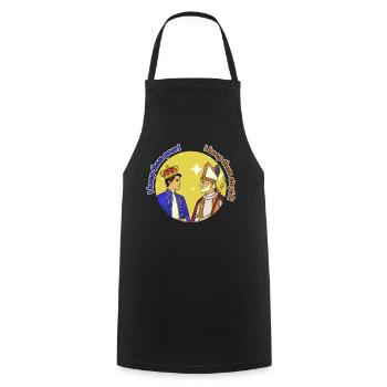 Roi et Évêque : Richesse vs Pauvreté - Tablier de cuisine - noir - Devant - AI Model Male 185 dark (185cm)