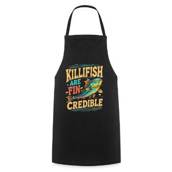 Toothcarp Killfish Toothed carp - Cooking Apron - black - Front - AI Model Male 185 dark (185cm)