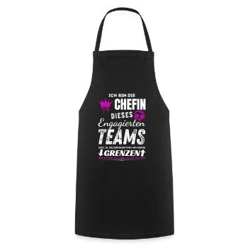 Chefin dieses Engagierten Teams Chefin Geschenke - Cooking Apron - black - Front - AI Model Male 185 dark (185cm)