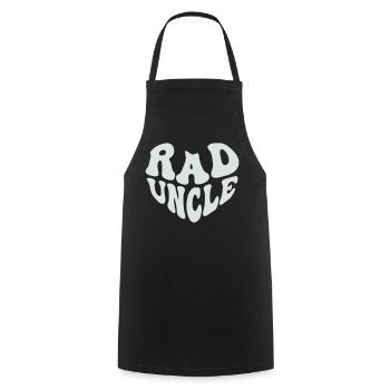Retro Rad Uncle Heart - Cool Uncle (Custom Color) - Cooking Apron - black - Front - AI Model Male 185 dark (185cm)