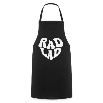 Rad Lad - Vintage Heart (Custom Color) - Cooking Apron - black - Front - AI Model Male 185 dark (185cm)