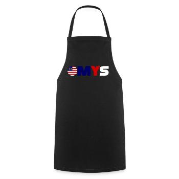 Malaysia - Cooking Apron - black - Front - AI Model Male 185 dark (185cm)