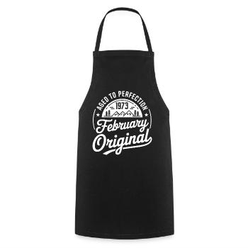 February 1973 – Legend of the Peaks and Mountains - Cooking Apron - black - Front - AI Model Male 185 dark (185cm)