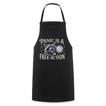 La panique est une action libre – Raccoon D20 Design - Tablier de cuisine - noir - Devant - AI Model Male 185 dark (185cm)