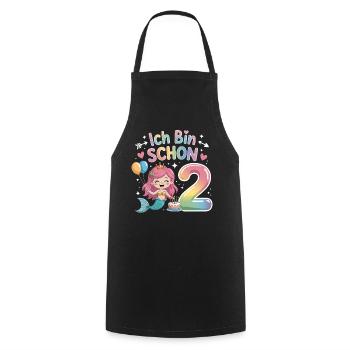 I'm Already 2 Mermaid Birthday - Cooking Apron - black - Front - AI Model Male 185 dark (185cm)