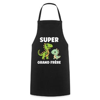 Super Big Brother Dinosaurs - Cooking Apron - black - Front - AI Model Male 185 dark (185cm)