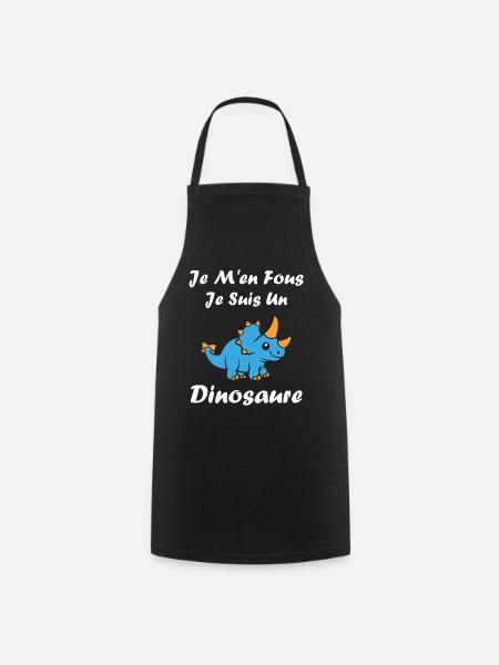Blauer Dino: Lustige Phrasen - Kochschürze - Schwarz