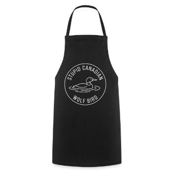 Stupid Canadian Wolf Bird Duck Graphic Design - Cooking Apron - black - Front - AI Model Male 185 dark (185cm)