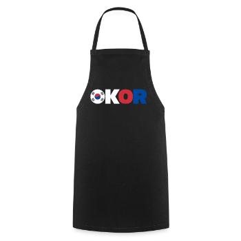 Korea - Cooking Apron - black - Front - AI Model Male 185 dark (185cm)