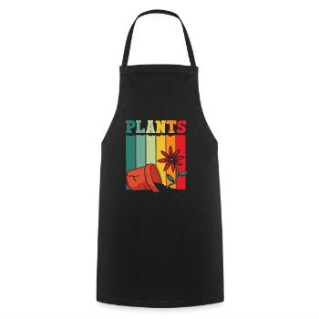 Plants Plant Lover Retro Gardening - Cooking Apron - black - Front - AI Model Male 185 dark (185cm)