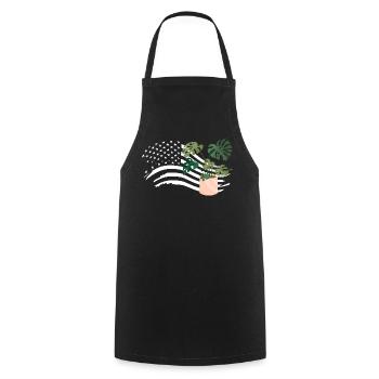 American Flag Plant Lover Plants - Cooking Apron - black - Front - AI Model Male 185 dark (185cm)