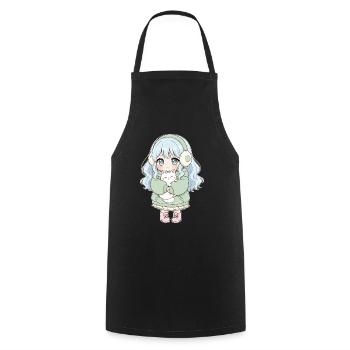 Anime Mädchen Katze Japan Kawaii Katzenliebhaber - Kochschürze - Schwarz - Vorne - AI Model Male 185 dark (185cm)
