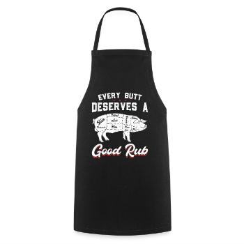 Every Butt Deserves a Good Rub - Cooking Apron - black - Front - AI Model Male 185 dark (185cm)