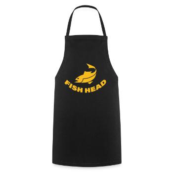 fish head - Cooking Apron - black - Front - AI Model Male 185 dark (185cm)