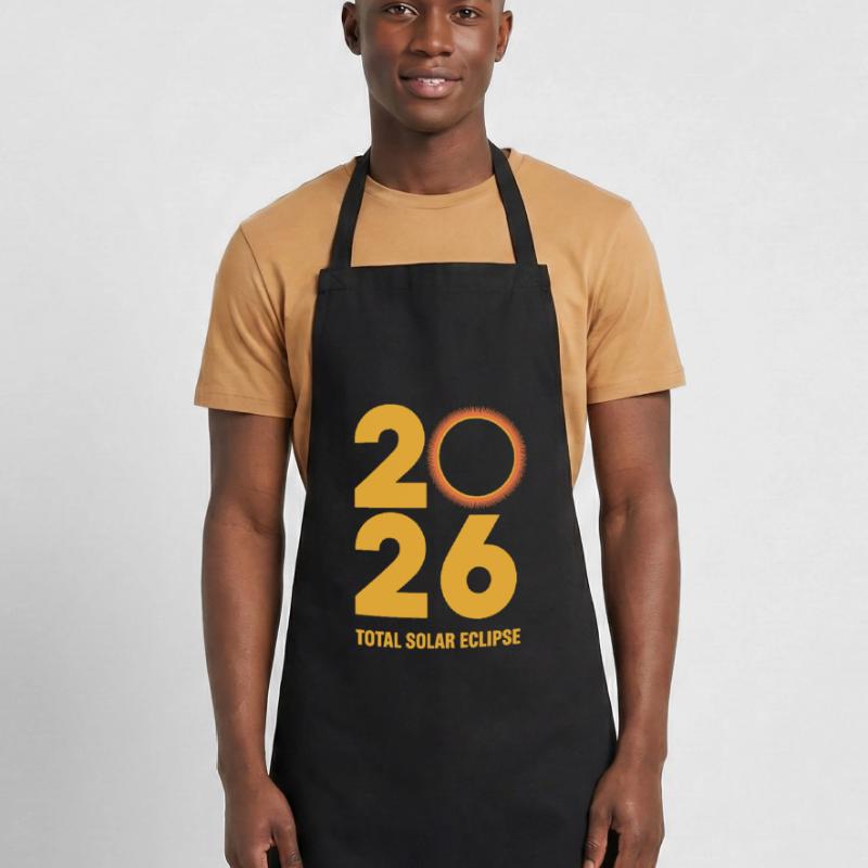 2026 Total Solar Eclipse Path Retro Cooking Apron