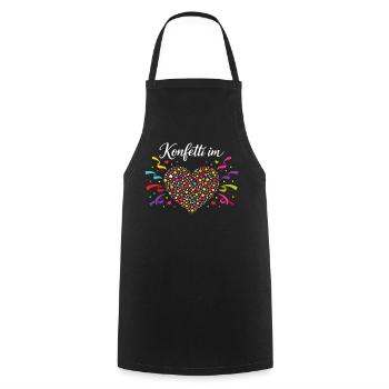 Cœur de confettis drôle pour les fans de fête - Tablier de cuisine - noir - Devant - AI Model Male 185 dark (185cm)