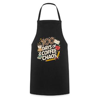100 Tage Kaffeechaos - Kochschürze - Schwarz - Vorne - AI Model Male 185 dark (185cm)