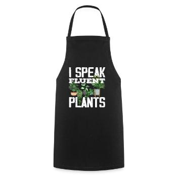 I speak fluently, plants, plant lovers - Cooking Apron - black - Front - AI Model Male 185 dark (185cm)