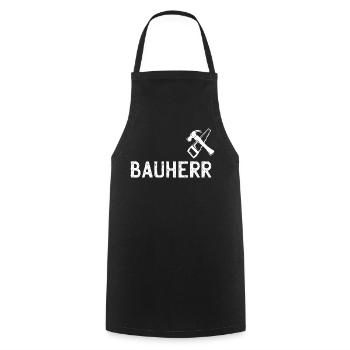 Bauherr DIY Werkzeug Emblem - Kochschürze - Schwarz - Vorne - AI Model Male 185 dark (185cm)