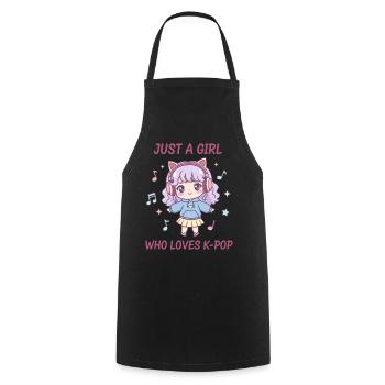 Juste une fille qui aime le K-pop, la musique coréenne mignonne - Tablier de cuisine - noir - Devant - AI Model Male 185 dark (185cm)