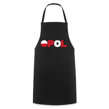 Poland - Cooking Apron - black - Front - AI Model Male 185 dark (185cm)